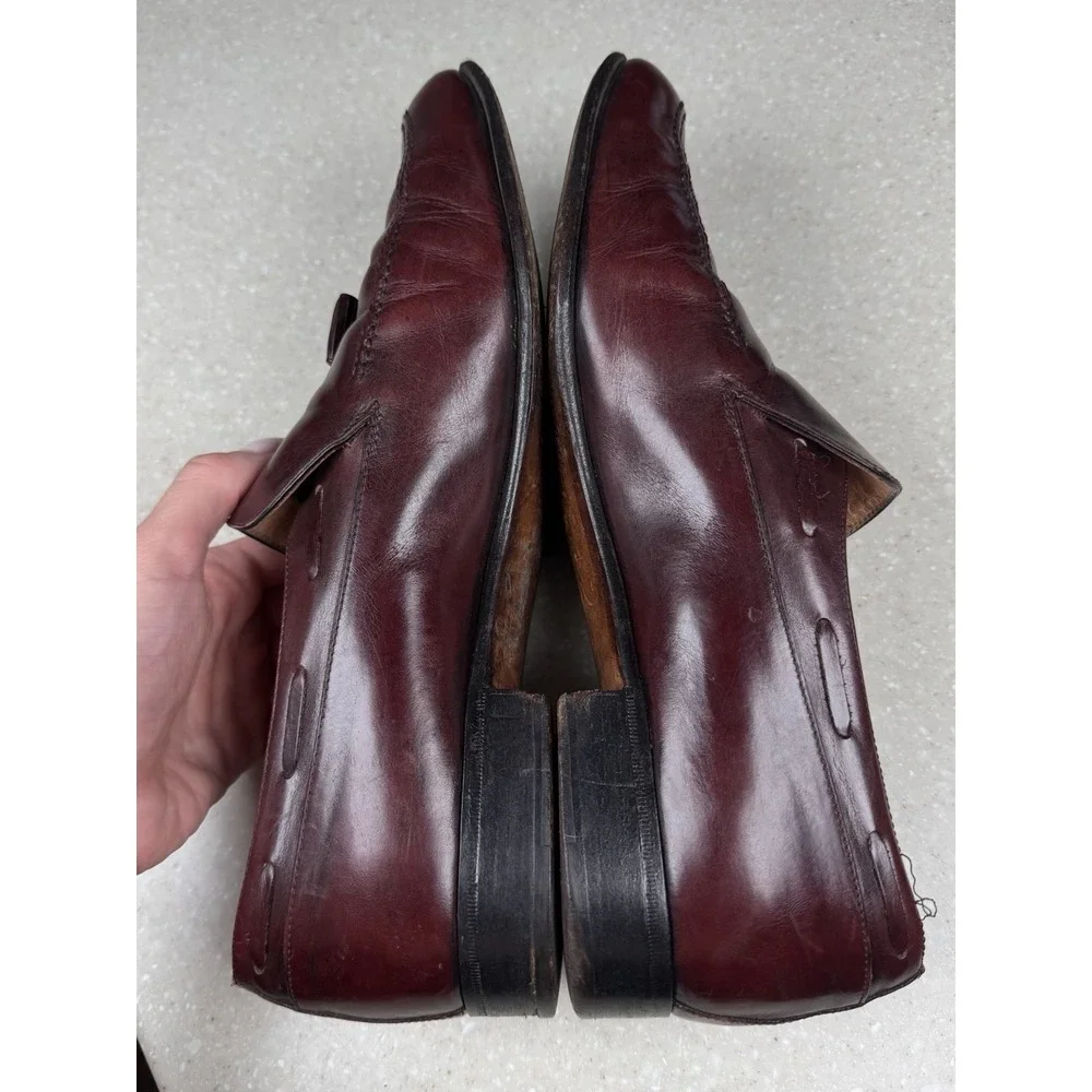 Salvatore Ferragamo Tassel Kiltie Loafers Men's 9 D Leather Dress Shoes